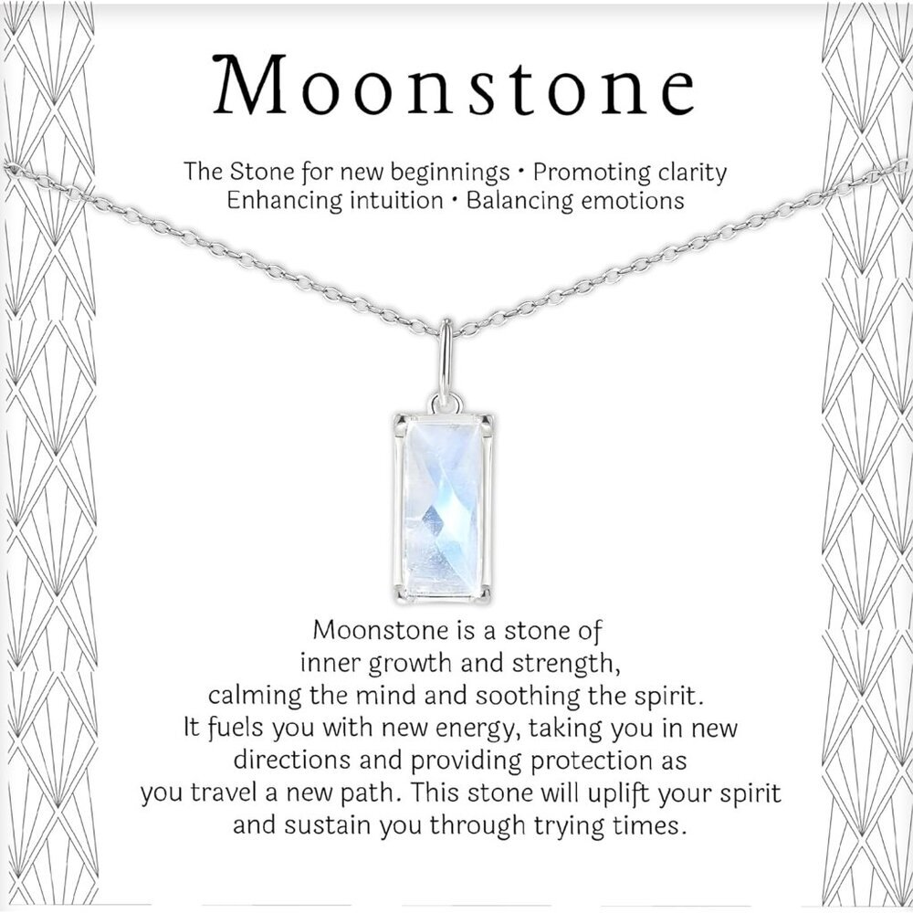 New Beginnings Rainbow Moonstone Sterling Silver Necklace for Women